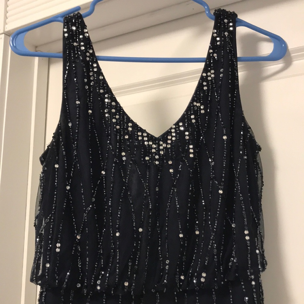 Adrianna Papell sequin blue gown